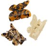 Enfudid 3Pcs Butterfly Hair Clip, Small Tortoise Barrettes Acrylic Hair Jaw Clips Clamp, Celluloid Leopard Print French Hair Claw Clips, Women Styling Hair Clamps for Thick/Thin