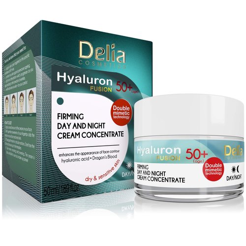 HYALURON FUSION by Delia - 50+ Anti-Wrinkle - Firming Concentrate Day and Night Cream - 50ml