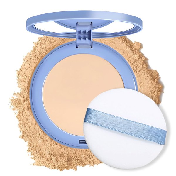 Kaely Oil Control Pressed Powder,Matte Setting Powder Compact,Face Finishing Powder Makeup,Long Lasting Waterproof Powder Foundation,polvo compacto de maquillaje,Lightweight,Vegan,02 Natural Beige