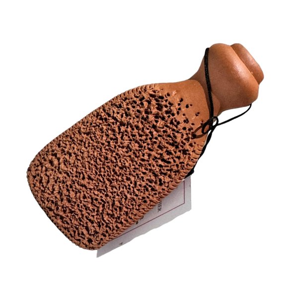 Handmade Natural Terracotta Foot Scrubber, Pumice Stone, Natural Exfoliating Tool for Smooth, Soft Feet Callus Remover (RED, STANDARD)