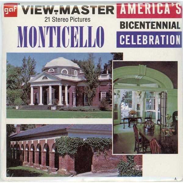 Monticello, Home of Thomas Jefferson - Classic ViewMaster- 3 Reel set - 21 3D Images