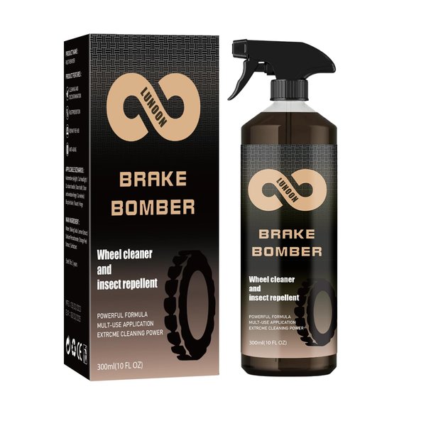 Waterproof AdhesiveWheel Cleaner Brake Bomber 300ML(10 fl oz), Perfect for Cleaning Wheels and Tires, Non-Acid Wheel Cleaner, Rim Cleaner & Brake Dust Remover