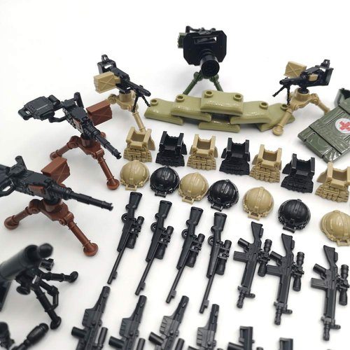 ZHX Weapon Pack Military Weapon Accessories Army Guns Simulate Battle Building Blocks Brick Toys for Kids