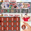 Aoocoeo 208Pcs Football Party Favors Football Theme Toy Whistle Eraser Bead Bracelet Sticker for Football Birthday Party Supplies Classroom Rewards