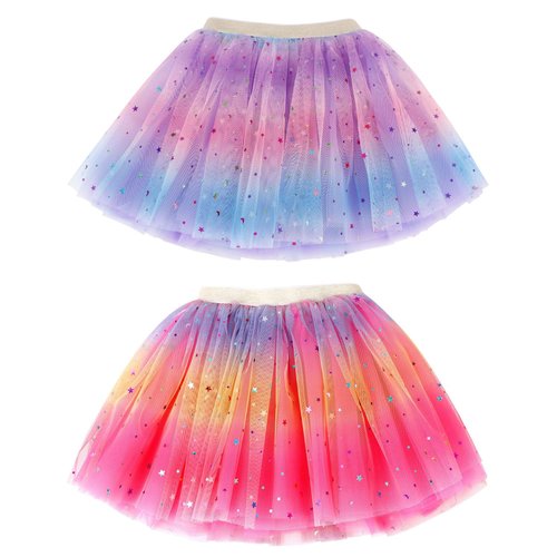 Tutus for Girls 2 Pack Ballet Tutu Rainbow Tutu for Toddler Girls Tutu for 2-6 Years, Rose+Light Purple