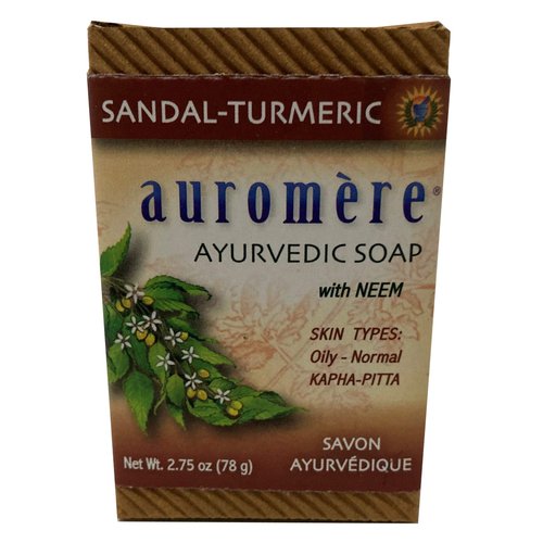 Auromere Ayurvedic Bar Soap, Sandal Turmeric - Eco Friendly, Handmade, Vegan, Cruelty Free, Natural, Non GMO (2.75 oz), 5 pack