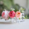 Fangsen Wedding Ivory Boho Pink Orange Rose Flower Hair Clips Floral Hair Accessories for Brides and Bridesmaids Silver