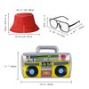 YAROMO 13 Pieces 80s 90s Party Decorations, 90s Hip Hop Costume Kit Rapper Accessories Includes Inflatable Boom Box Bucket Hat Gold Chain Ring