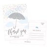 50 4x6 Rain Umbrella Blank Thank You Postcards Bulk, Cute Modern Sprinkle Baby Shower Rainbow Showered With Love Thank You Note Card Stationery For Wedding Bridesmaid Bridal, Religious, Holiday