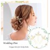Foryysa Bridal Wedding Hair Pins for Women Gold Rhinestone Flower Headpiece Elegant Handmade Vine Headwear Sparkly Wheat Design (3 pcs)