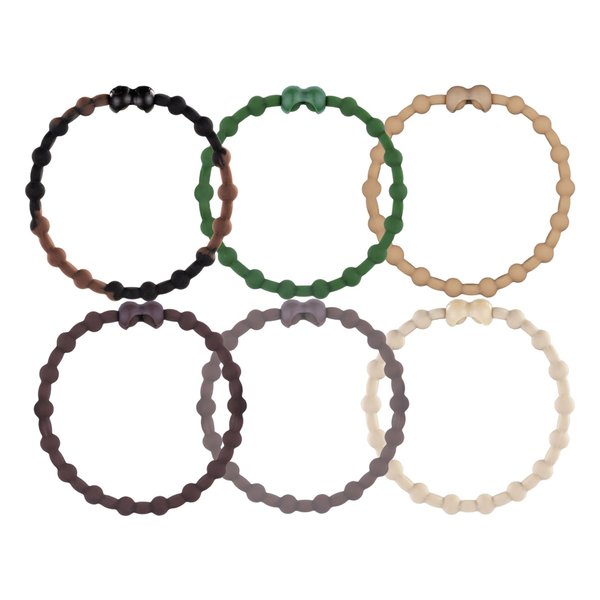 Rustic Retreat Pack PRO Hair Ties: Easy Release Adjustable for Every Hair Type PACK OF 6