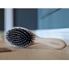Boar Bristle Hair Brush Set for Thick and Normal Hair. Hand Polished Natural Wood Handle for a Refined Look and Feel. Restore Healthy Shine, Improve Growth, Reduce Breakage