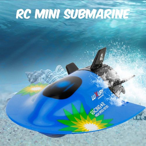 GoolRC Mini RC Submarine Boat, Remote Control Waterproof Diving Toy for Kids (Blue)