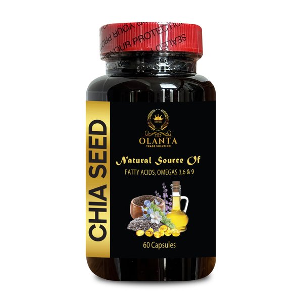 OLANTA TRADE SOLUTION CHIA Seed - Omega 3 Fatty acids Small Pills, Immune Booster for Adults, chia Seeds Organic, chia Seeds superfood salvia hispanica - 1 Bottle 60 Softgels