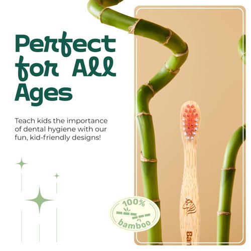 Bamboozle Eco-Friendly Toothbrush for Kids- Sustainable Bamboo Design, Biodegradable & Stylish Oral Care Solution (Rainbow, Pack of 3)
