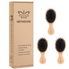 URTHEONE 3Pcs Hair Brush Mini Boar Bristle Hairbrush for Thick Curly Thin Long Short Wet or Dry Hair, Pocket Travel Small Paddle Hair Brush for Men Women Kids Detangle Massage Add Shine