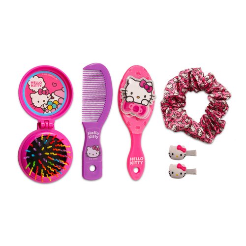 Hello Kitty Hair Accessories Set for Kids - Bundle with Hello Kitty Hair Scrunchies, Mirror, Hair Brush, Tattoos, and More | Hello Kitty Accessories for Girls