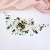 Wedding Hair Accessories, Beusoulover Romantic Green Bridal Hair Comb, Emerald Hair Vine Piece, Crystal Rhinestone Headpiece for Festival, Prom, Party, Brides, Bridesmaid, (green)