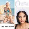 VELSCRUN 6 Pack Spa Headband, Makeup Headband, Face Wash Headband, Skincare Headbands, White Sponge Hair Band Bow Tie Spa Headband for Washing Face Wristband Set Hair Accessories for Women Gifts