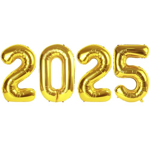 2025 Balloon Numbers - 40 Inch Gold New Years Eve Party Supplies 2025, Nye Decor Party Decorations Happy New Year, New Years Eve Foil Party Balloons