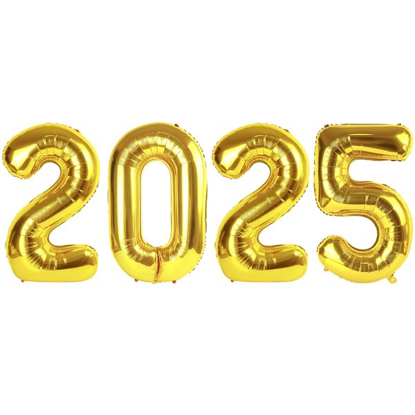 2025 Balloon Numbers - 40 Inch Gold New Years Eve Party Supplies 2025, Nye Decor Party Decorations Happy New Year, New Years Eve Foil Party Balloons