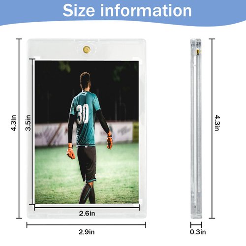 unlemoni 6ct Magnetic Card Holders for Trading Cards, 35PT Magnetic Card Holder Hard Plastic Baseball Card Case Protecor Display for Sports Cards, Standard Cards, Game Cards, MTG Cards