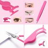 Eyelash Curlers 6Pcs - Eyebrow Tweezer for Women - Eyelash Applicator Tool with Comb - Portable Eyebrow Grooming kit - Mini Eyebrow Scissor Set - Eye Brow Clippers Brush for Fake Lash Cosmetic