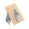Wavy Leaf on Sterling Silver Dangle Earrings Bohemian Boho