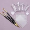 Nail Art Stamper Kit - 4Pcs Double Sided French Tip Nail Stamps with 4Pcs Nail Scrapers, 3Pcs Double-ended Nail Art Liner Brushes