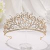 Woeoe Crystal Women Wedding Tiara Gold Rhinestone Bridal Crown Princess Tiara Headband Costume Birthday Party Hair Accessories
