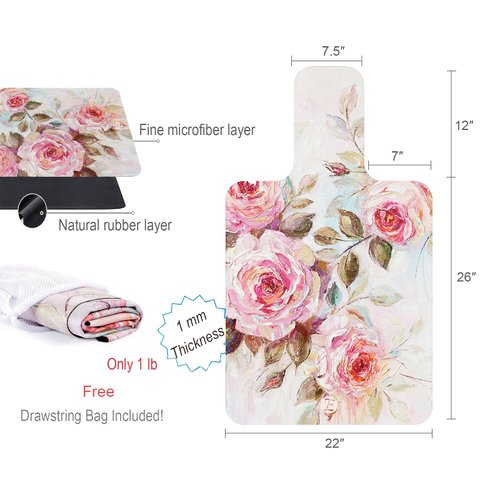 Pilates Reformer Mat Towel With Shoulders - Non-Slip, Great Grip, Easy to Wash, Lightweight Portable Mat