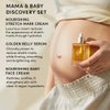 Evereden Mama & Baby Discovery Set - Dermatologist-Developed Clean & Vegan Maternity Skin Care Bundle - Stretch Mark Cream, Belly Serum, & Nourishing Baby Face Cream - Postpartum Gifts for New Mom