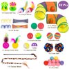 Retro Shaw Cat Toys for Indoor Cats 33 Pack,Kitten Toy Interactive Cat Feather Toy,Collapsible Cat Tunnel Tube Tent,Cat Springs Bell Rainbow Ball Crinkle Toy Mice Toy Pompom Ball Kitty Chase Exercise
