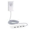 UltraPro GE Wall Charger, 4 Port USB Charger, 6 Ft Cord, Multi USB Charger Station, White, 44139