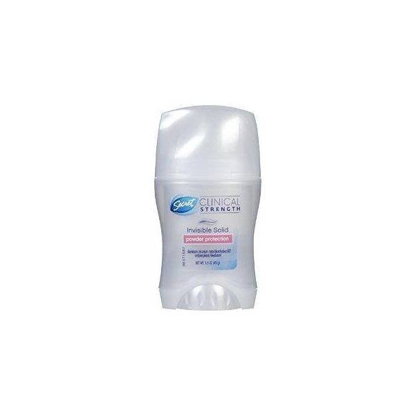 Secret Clinical Strength Invisible Solid Women's Antiperspirant & Deodorant, Powder Protection, 1.6 Oz (2 Pack)
