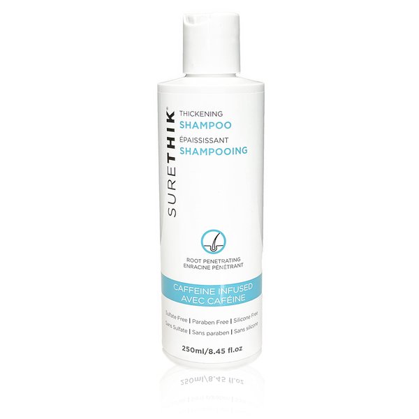 SURETHIK Hair Thickening Shampoo - With Caffeine & Nourishing Oils - Sulfate, Paraben & Silicone Free (250ml)