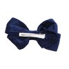Hair Bow Velvet With Design 4.75 Inch for Girls - Navy