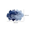 Fashion Rhinestone French Barrette Hair Clip, Two-Tone Floral Flower Hairpin Clip Headdress for Women Ladies Hair Accessories (Blue)
