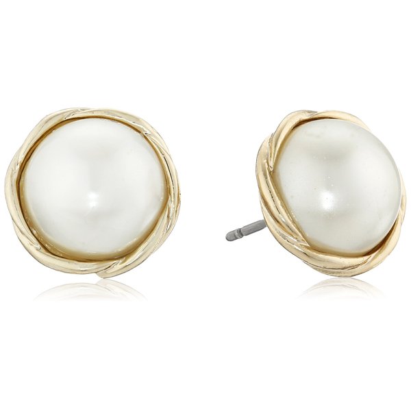 Anne Klein Gold-Tone Small Twisted Stud Earrings