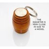 THOUSAND OAKS BARREL | Personalized St. Bernard Style Mini Oak Barrel Charm + Leather Collar for Small to Medium Size Pet Dogs 2.25 Inches, Custom Engraved