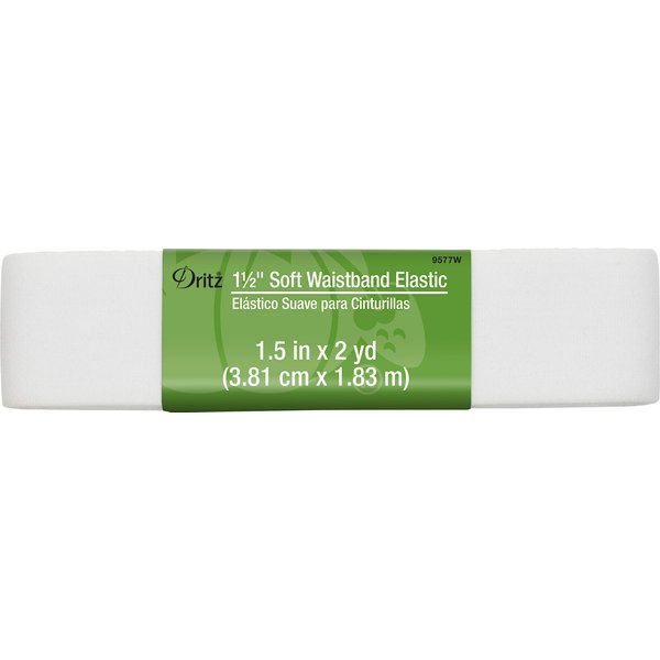Dritz Notions DRI9577.W Elastic Soft Waistband, 1 1/2", White