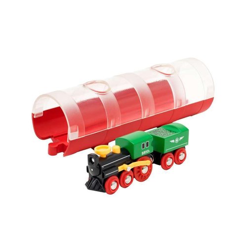 BRIO World 33892 - Steam Train & Tunnel - 3 Piece Wooden Toy Train Set for Kids Age 3 and Up Multi