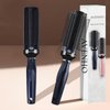 Retractable Detangling Hair Brush for Curly, Straight Wet Hair, Round Hairbrush for Blow Dry, Soft Bristles, Easy Clean Travel Brush Navy Blue