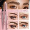 3D Waterproof Microblading Eyebrow Pen,Magic Eyebrow Pencil with 4 Fork Tip,Natural Long-Lasting Smudge-proof Fine Stroke eyebrow microblading Pen for Women(Dark brown)