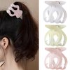 Kitiin Small Claw Clips Women High Ponytail holder Girls Cute Bun Hair Clips for Thin Hair Partial Hair Jaw Clips 3 Counts in Set Hair Styling Accessories (Light Colors)