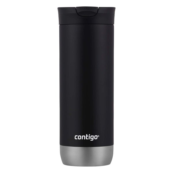 Contigo Huron Vacuum-Insulated Stainless Steel Travel Mug with Leak-Proof Lid, Keeps Drinks Hot or Cold for Hours, Fits Most Cup Holders and Brewers, 16oz Licorice