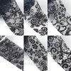 SILPECWEE 20 Rolls Lace Nail Foil White and Black Nail Transfer Foil Flower Nail Art Foil Decals Holographic Foil for Nails Manicure Stickers for DIY Acrylic Nails Decoration