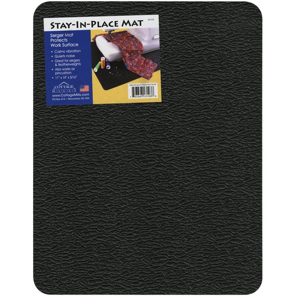 Cottage Mills Serger Mat, 11-Inch by 14-Inch, Black