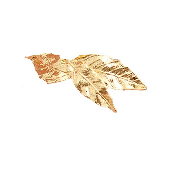 Set of 2 Gold Tone Leaf Hair Barrettes, Metal Hair clips