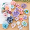 Atoden Hawaiian Flower Hair Clips Realistic Bohemian 23Pcs Hawaii Boho Flower Clips Artificial Rose Tropical Floral Hair Barrettes Wedding Bridal Hair Accessories for Women Girls Blue Purple